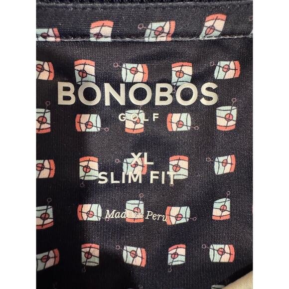 Bonobos Golf Men’s Slim Fit Printed Cocktail Glasses Performance Polo XL - Picture 5 of 7